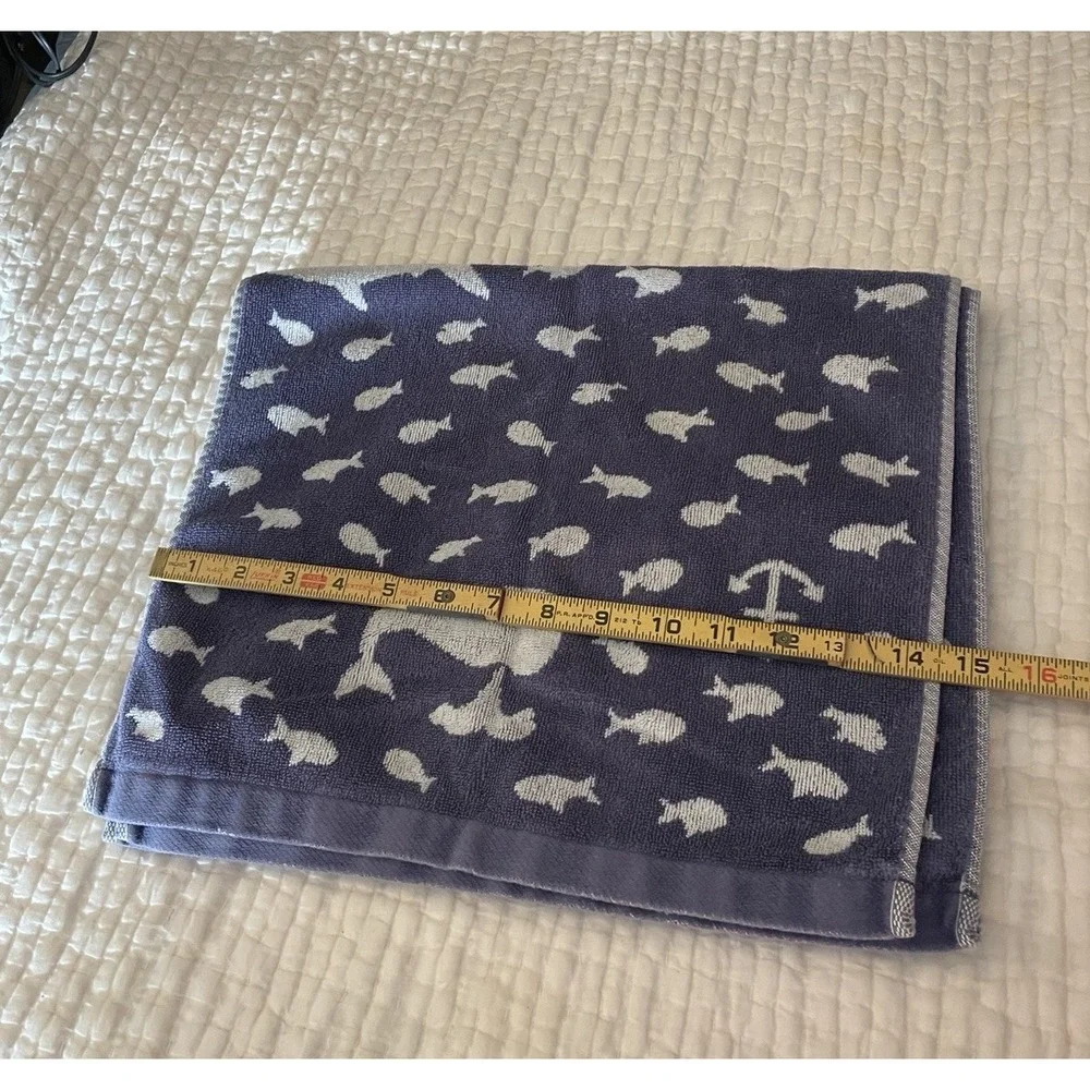 Set of 2 Vintage Pottery Barn Kids Hand Towel w/ reversible Sea Creature print